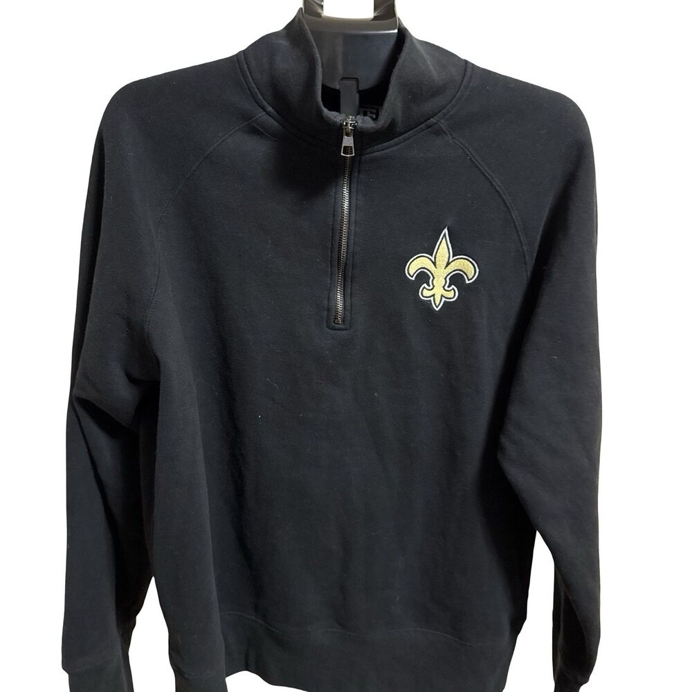 New Orleans Saints OTS NFL 1/4 Zip Black Pullover Long Sleeve Men's XL